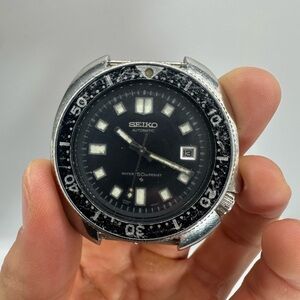 Seiko Black and Silver Diver's Watch